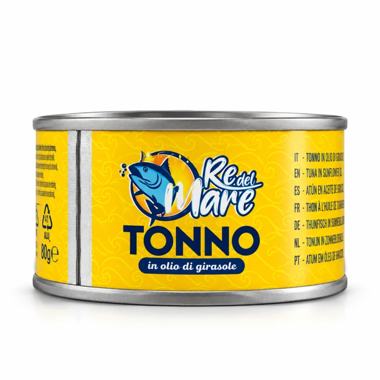 Puszka tuńczyka Re del Mare na białym tle.png