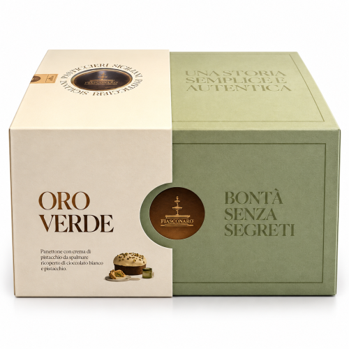 Eleganckie opakowanie panettone Oro Verde.png
